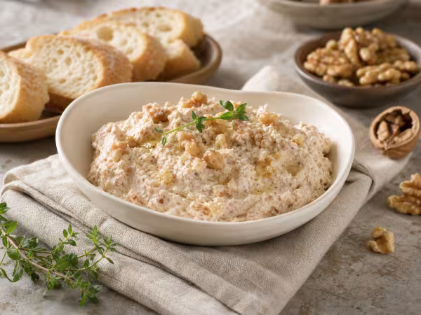Pat&eacute; de queso y nueces