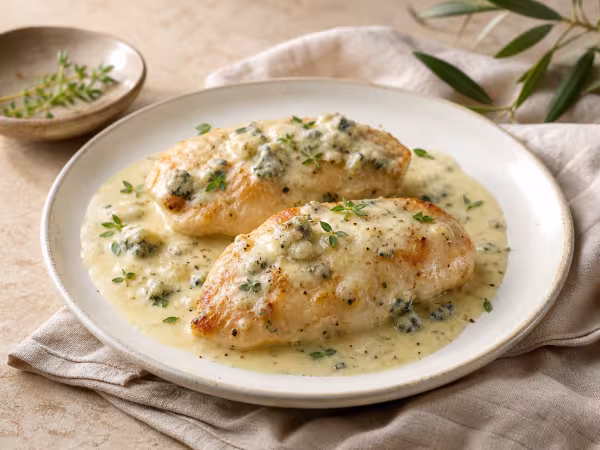 Pechugas de pollo con queso azul