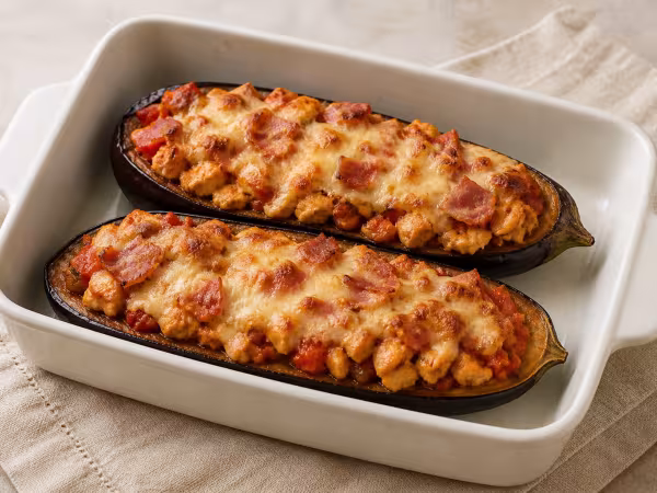 Berenjenas rellenas de pollo