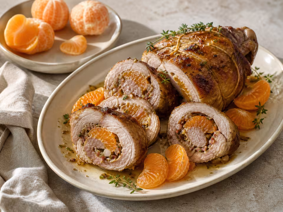Piernas de cordero rellenas con mandarina