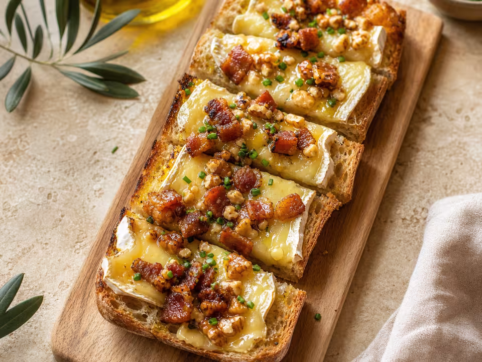 Barra crujiente de brie y torreznos