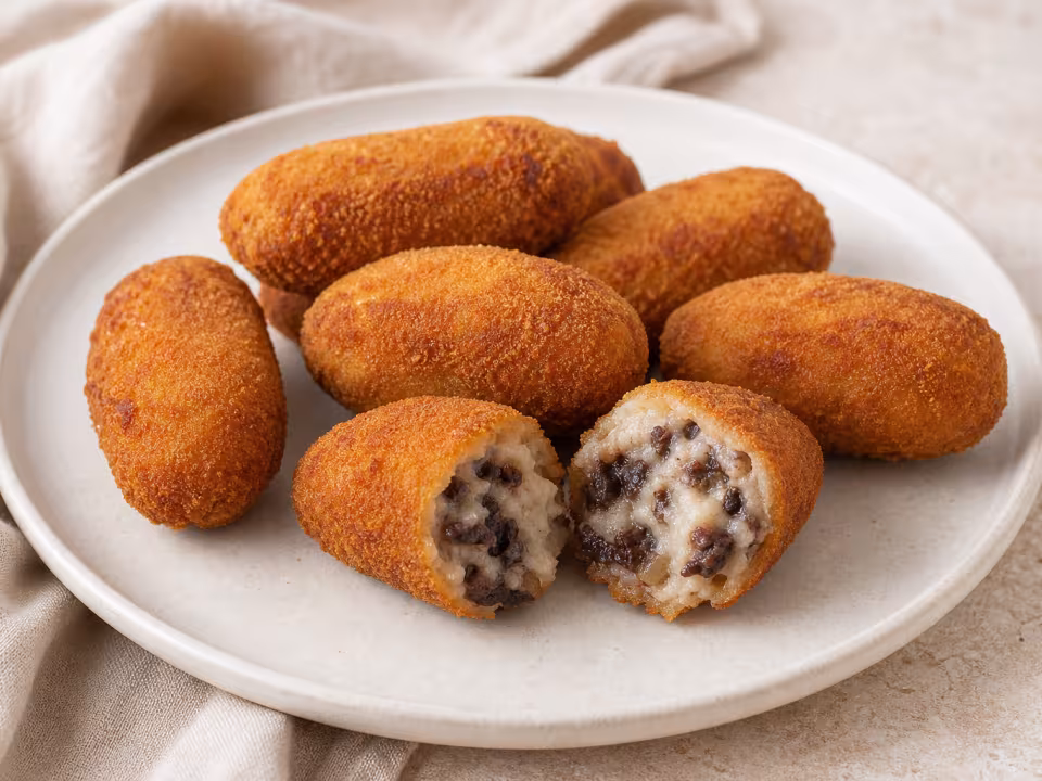 Croquetas de morcilla y cebolla caramelizada