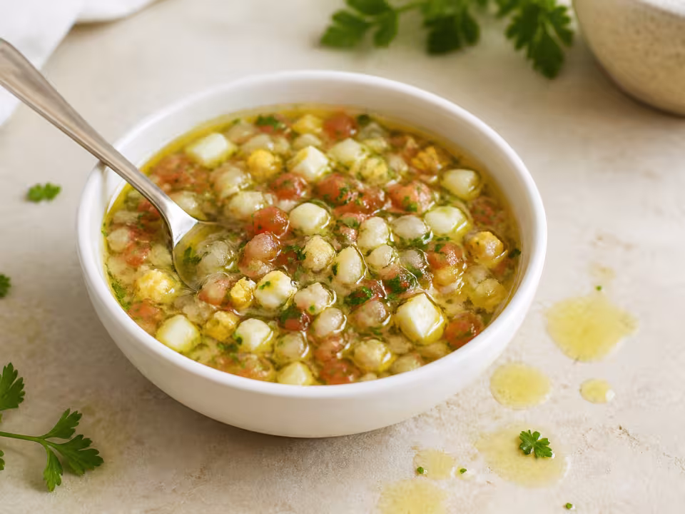 Vinagreta casera de huevo duro, tomate, cebolleta y perejil