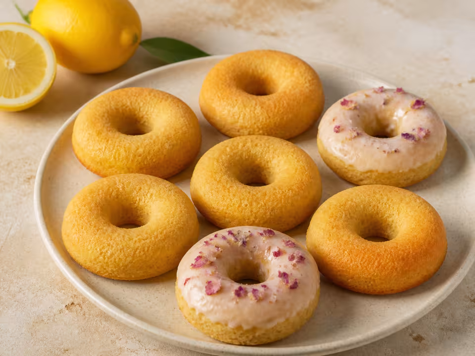 Donuts de lim&oacute;n y yogur al horno